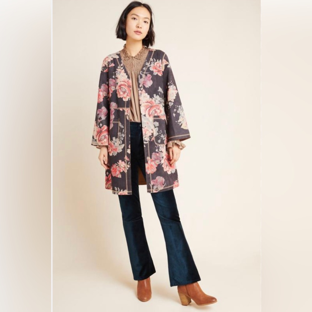 Anthropologie Solitaire Faux Sued Kimono Jacket